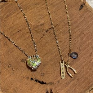 Delicate silver and gold tone necklace bundle